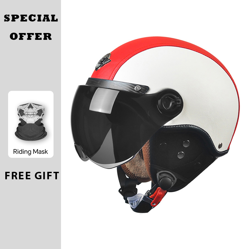 Vintage Open Face Retro Helmet - AD Retro Motorcycle Half Helmet Man