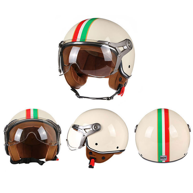 Vintage Open Face Retro Helmet - Motorcycle Helmet Retro Capacetes Moto Helmet
