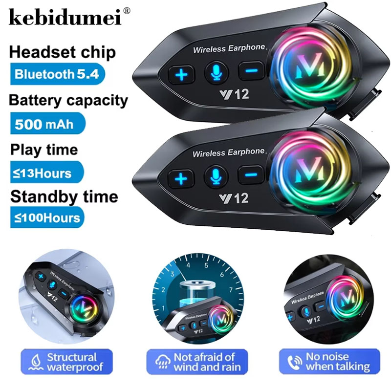 Full Face Motorcycle Helmet With Bluetooth - Y12 Dual Mic Motorcycle Helmet Headset