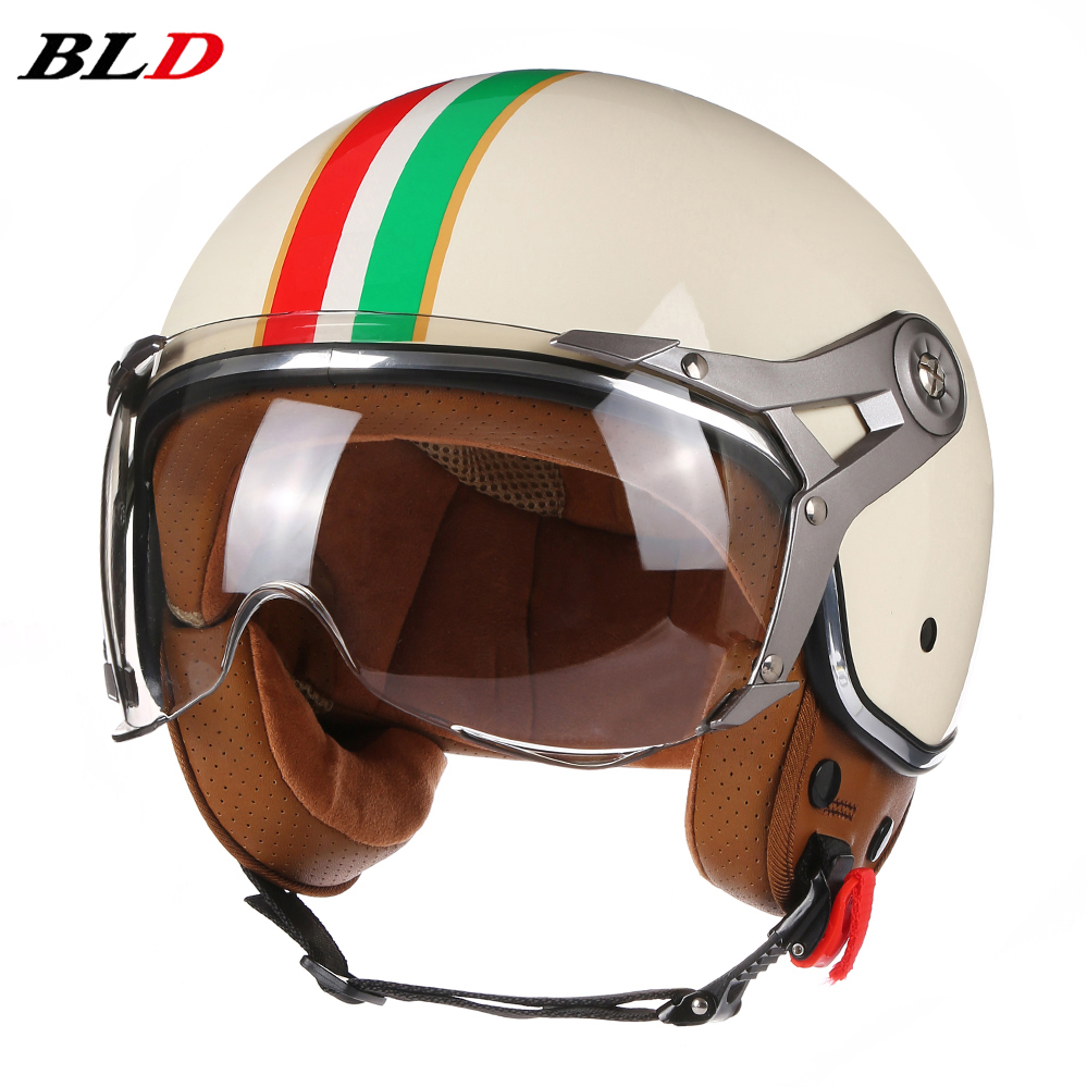 Vintage Open Face Retro Helmet - Vintage TT&COCASCOS Motorcycle Helmet Jet with