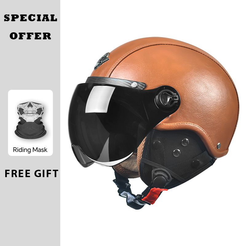 AD Retro Motorcycle Half Helme - đánh giá và giá Vintage Open Face Retro Helmet
