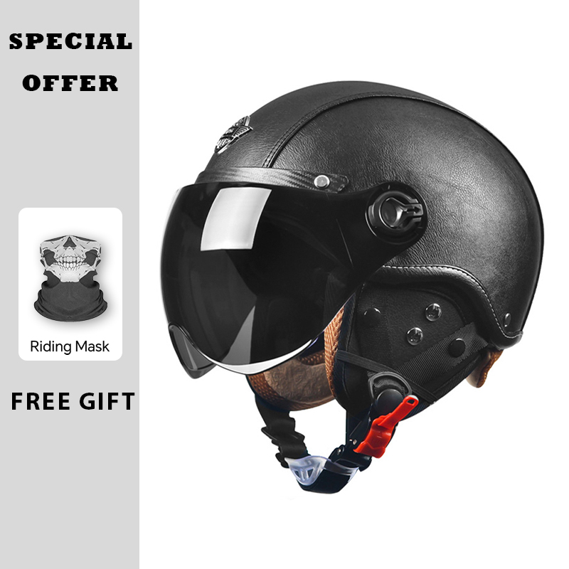 AD Retro Motorcycle Half Helme - đánh giá và giá Vintage Open Face Retro Helmet
