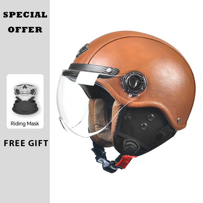 AD Retro Motorcycle Half Helme - đánh giá và giá Vintage Open Face Retro Helmet
