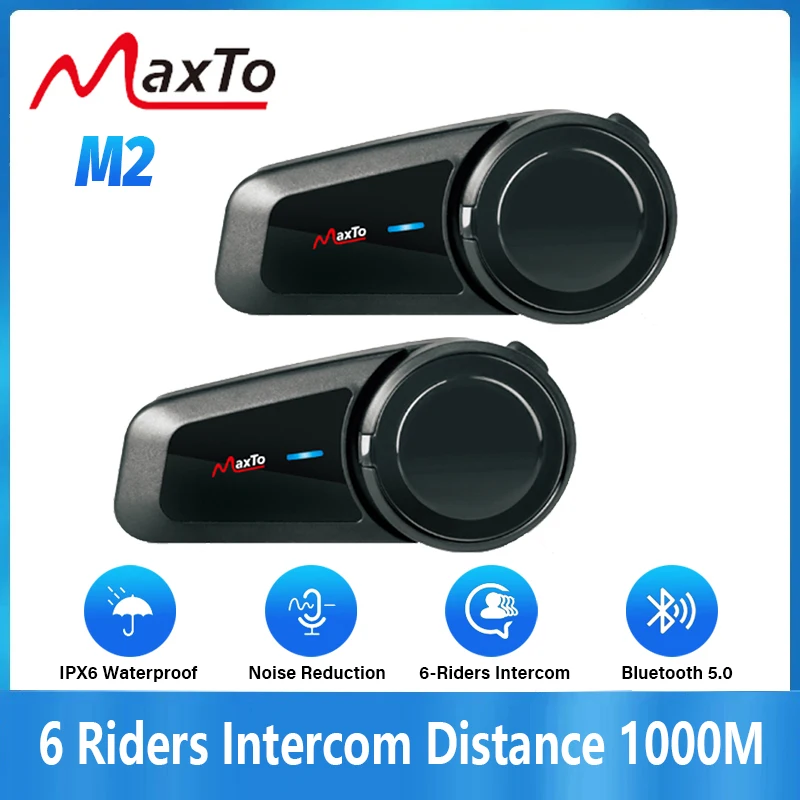 2PCS Maxto M2 Motorcycle Helme - đánh giá và giá Universal Motorcycle Helmet Intercom Headset