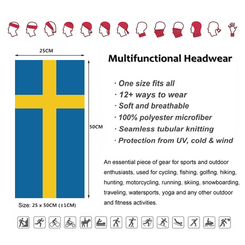 Sweden Flag Printed Bandana He - đánh giá và giá Riding Gear