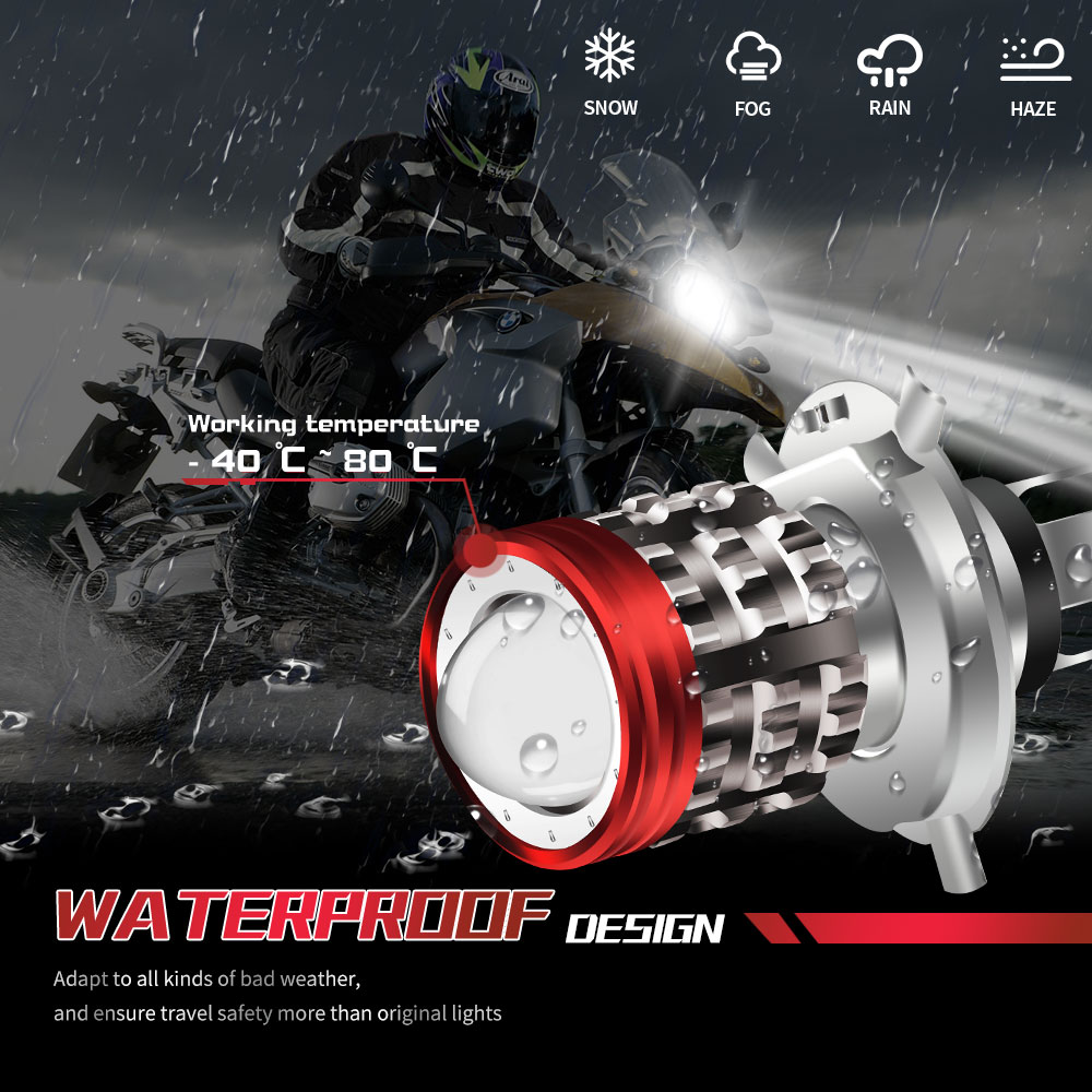 Universal H4 LED Motorcycle He - đánh giá và giá Universal Motorcycle Led Headlight Projector
