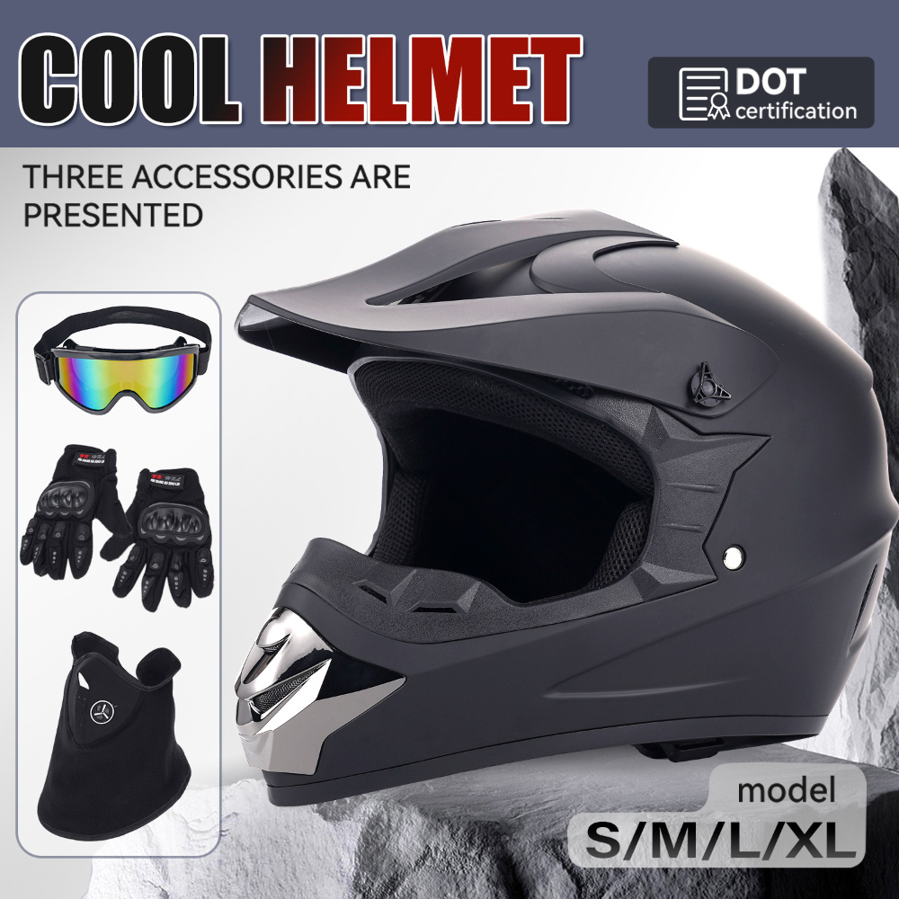 Off‑Road Motorcycle Helmet Fou - đánh giá và giá Off Road Motocross Helmet Goggles Set