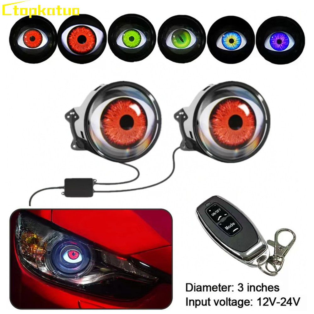 2PCS Remote Control LED Eye Li - đánh giá và giá Universal Motorcycle Led Headlight Projector