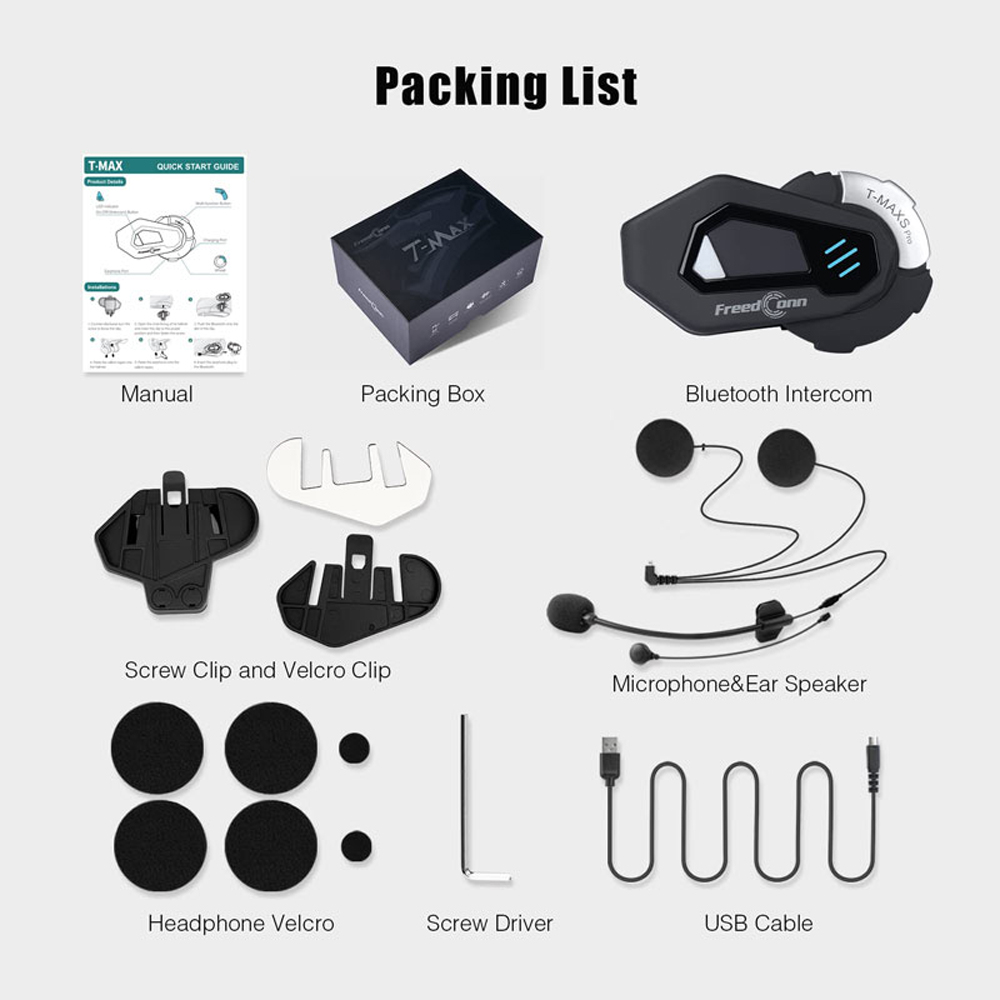 FreedConn T MAX S PRO Motorcyc - đánh giá và giá Universal Motorcycle Helmet Intercom Headset