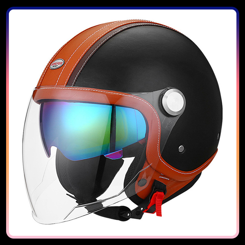 DOT Approved Daul Lens Open Fa - đánh giá và giá Vintage Open Face Retro Helmet