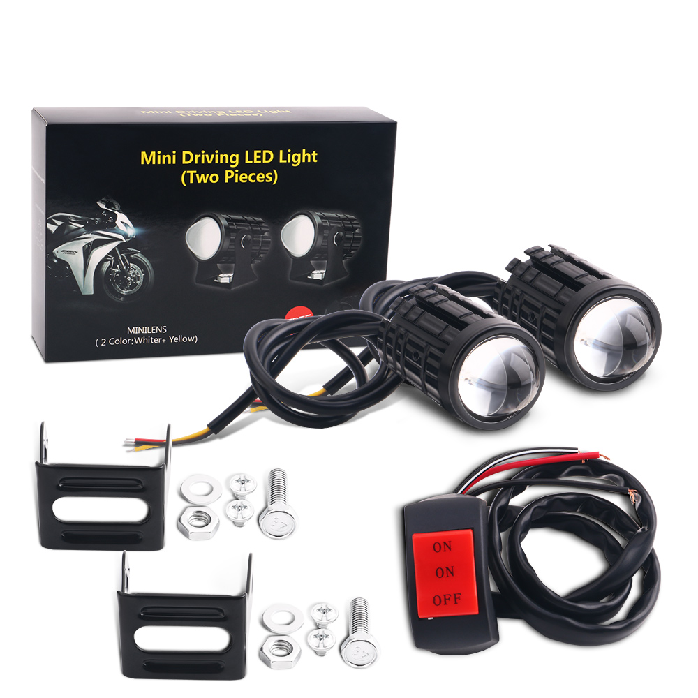 2PCS Universal Motorcycle LED  - đánh giá và giá Universal Motorcycle Led Headlight Projector