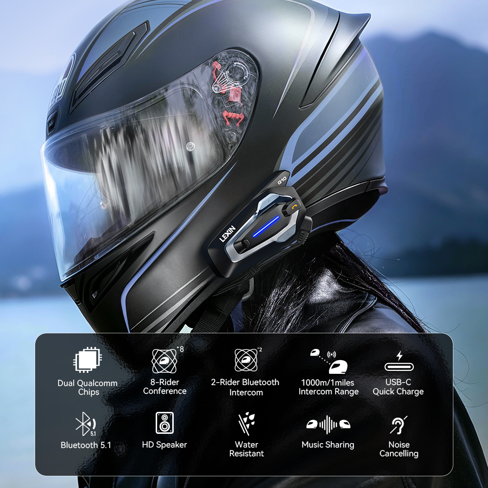 NEW-LEXIN G10 Motorcycle Helme - đánh giá và giá Universal Motorcycle Helmet Intercom Headset