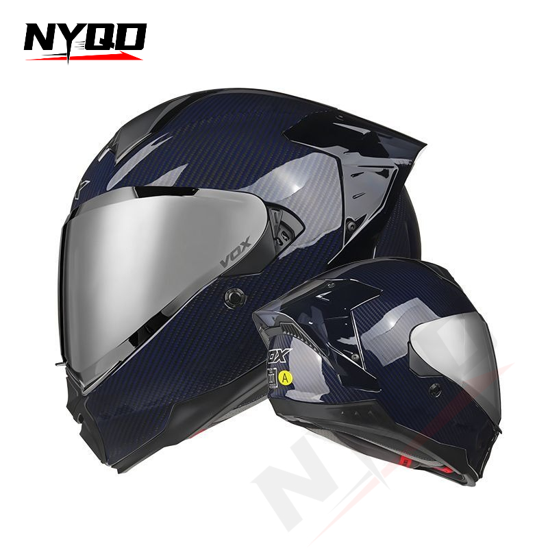 Carbon Fiber Full Face Motorcy - đánh giá và giá Dual Visor Motorcycle Racing Helmet